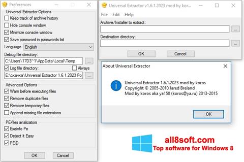 Capture d'écran Universal Extractor pour Windows 8