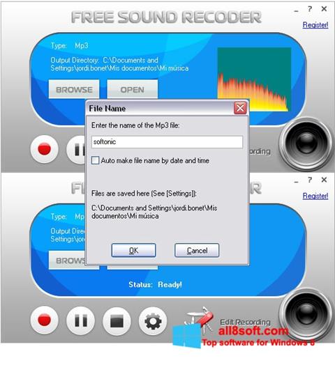 Capture d'écran Free Sound Recorder pour Windows 8