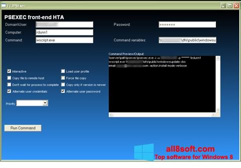 Capture d'écran PsExec pour Windows 8