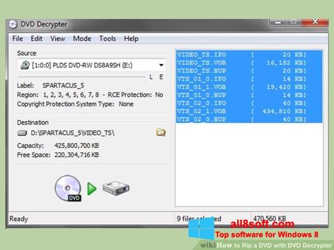 Capture d'écran DVD Decrypter pour Windows 8