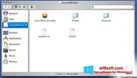 Capture d'écran Cisco VPN Client pour Windows 8