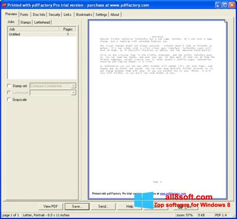 Capture d'écran pdfFactory Pro pour Windows 8