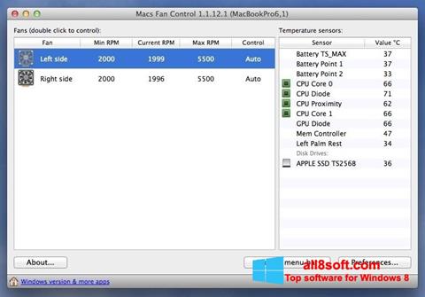 Capture d'écran Macs Fan Control pour Windows 8