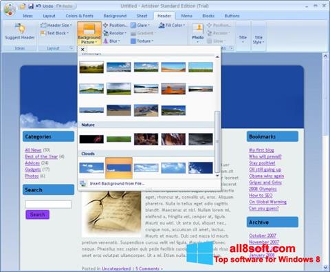 Capture d'écran Artisteer pour Windows 8