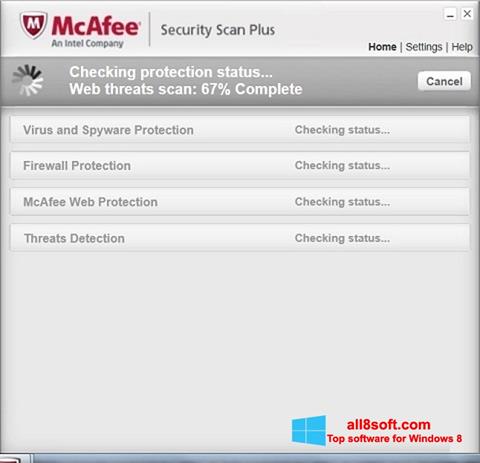 Capture d'écran McAfee Security Scan Plus pour Windows 8