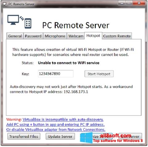 Capture d'écran PC Remote Server pour Windows 8