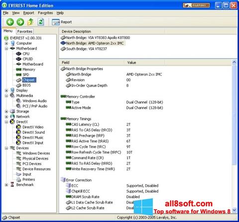Capture d'écran EVEREST Home Edition pour Windows 8