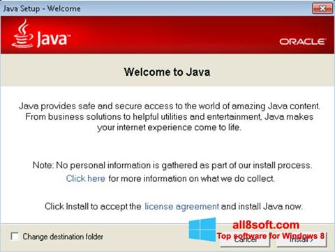 Capture d'écran Java Runtime Environment pour Windows 8