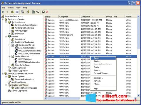 Capture d'écran DeviceLock pour Windows 8