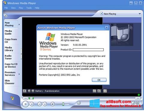 Capture d'écran Windows Media Player pour Windows 8