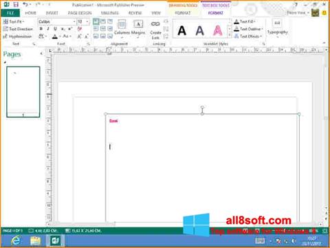 Capture d'écran Microsoft Publisher pour Windows 8