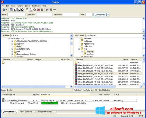 Capture d'écran FileZilla Server pour Windows 8
