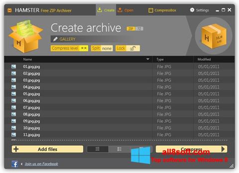 Capture d'écran Hamster Free ZIP Archiver pour Windows 8