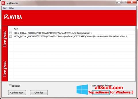 Capture d'écran Avira Registry Cleaner pour Windows 8