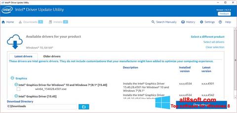 Capture d'écran Intel Driver Update Utility pour Windows 8