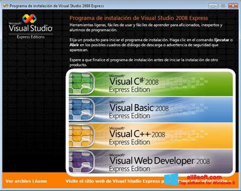 Capture d'écran Microsoft Visual Studio pour Windows 8